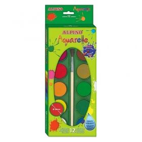 Acuarele Alpino 12 culori/cutie + pensula gratis