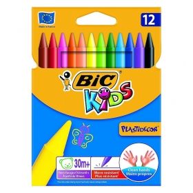 Creioane colorate cerate Bic Plastidecor 12 culori/set