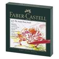 Marker varf tip pensula 12 buc/cutie Faber Castell