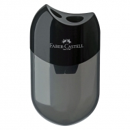 Ascutitoare plastic dubla cu container neagra Faber Castell