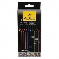 Creioane colorate lemn negru 12 culori / set Adel