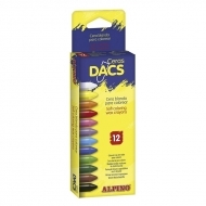 Creioane colorate cerate soft 12 culori/cutie, Alpino Dacs