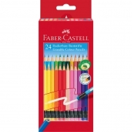 Creioane colorate cu guma 24 culori/cutie Eco Faber Castell