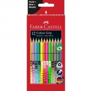 Creioane colorate Grip 12 bucati/cutie Culori Speciale Faber Castell