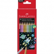 Creioane colorate metalizate 10 culori/set Faber Castell 