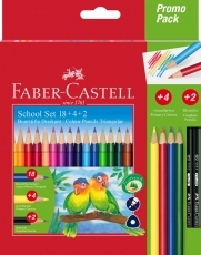 Creioane colorate triunghiulare 18+4+2 culori/set Promo Faber Castell 