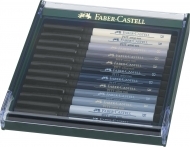 Marker varf tip pensula 12 buc/cutie nuante de gri Faber Castell