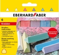 Creta color triunghiulara pentru desen pe asfalt 6 culori/set Eberhard Faber