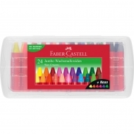 Creioane colorate cerate Jumbo 24 culori/cutie plastic Faber Castell