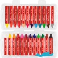 Creioane colorate cerate Jumbo 24 culori/cutie plastic Faber Castell