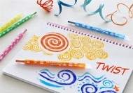 Creioane colorate cerate retractabile 24 culori/cutie Faber Castell