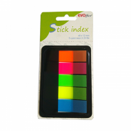 Stick index plastic cu dispencer pop-up 45 x 12 mm, 5 culori neon