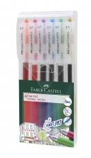 Pix cu gel Faber Castell Fast Gel varf 0.7 mm, 6 buc/set