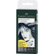 Marker varf tip pensula soft brush 6 buc/set Faber Castell