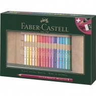 Roll-up 30 creioane colorate Polychromos + 3 creioane Castell 9000, Faber Castell