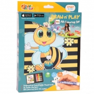 Penar echipat Draw N Play Honey Bee + carte de colorat