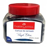 Patron cerneala mic Faber Castell, albastru, 100 buc/borcan 