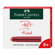 Patron cerneala mic, Faber Castell, rosu, 6 buc/set