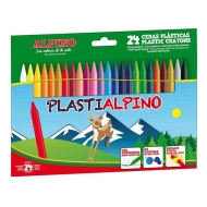 Creioane colorate cerate din plastic 24 culori/cutie, Plasti Alpino