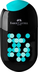 Ascutitoare cu radiera Faber Castell two tone negru