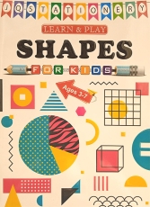 Caiet educativ de colorat "Learn and Play" coperta 3D, 18 file - figuri geometrice