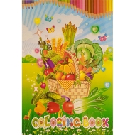 Caiet de colorat A5, 10 file - legume