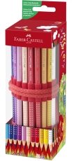 Rollup 18 creioane colorate Grip + Ascutitoare Sleeve Faber Castell
