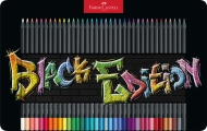 Creioane colorate 36 culori/set cutie metal, Black Edition Faber Castell