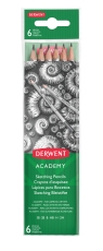 Creioane Grafit 2H-3B DERWENT Academy, 6 buc/set