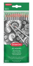 Creioane Grafit 5H-6B DERWENT Academy, 12 buc/set
