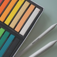 Creioane colorate pastel soft DERWENT Academy, 12 buc/set