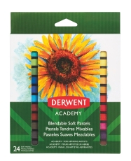 Creioane colorate pastel soft DERWENT Academy, 24 buc/set