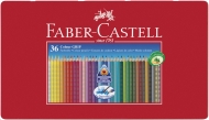 Creioane colorate Grip 2001, 36 culori/cutie Metal Faber Castell 