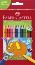Creioane colorate triunghiulare Jumbo 12 culori/set Faber Castell