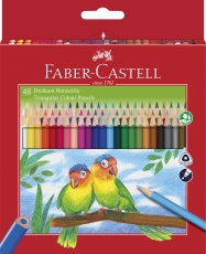 Creioane colorate triunghiulare 48 culori/set + ascutitoare Eco Faber Castell 
