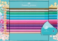 Set Cadou 20 creioane colorate Sparkle + ascutitoare Sleeve Faber Castell