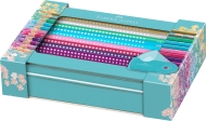Set Cadou 20 creioane colorate Sparkle + ascutitoare Sleeve Faber Castell