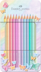 Set Cadou 12 creioane colorate pastel Sparkle Faber Castell