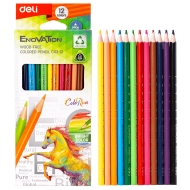 Creioane colorate plastic 12 culori/set Deli