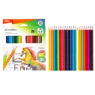 Creioane colorate plastic 24 culori/set Deli