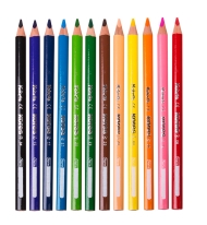 Creioane colorate Jumbo triunghiulare 12 culori/set + ascutitoare Kores