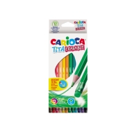 Creioane colorate cu guma 12 culori/cutie, Carioca Tita Erasable