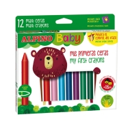 Creioane colorate cerate 12 culori/set Alpino Baby