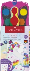 Acuarele 12 culori/set Connector Faber Castell roz Unicorni