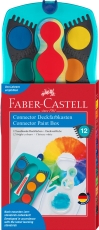 Acuarele 12 culori/set Connector Faber Castell turcoaz