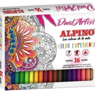 Carioca 2 capete, varf tip pensula, 36 culori/set, Alpino Color Experience