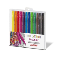 Carioca 2 capete, varf tip pensula, 12 culori/set, Alpino Color Experience