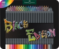 Creioane colorate 100 culori/set cutie metal, Black Edition Faber Castell
