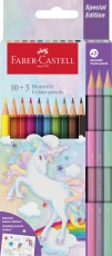 Creioane colorate, 10+3 culori/set Unicorni Faber Castell