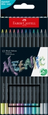 Creioane colorate metalizate 12 culori/set Black Edition Faber Castell